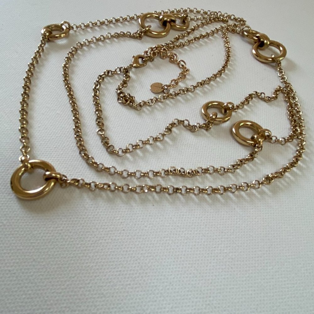 Talbots Gold Long Double-Strand Necklace